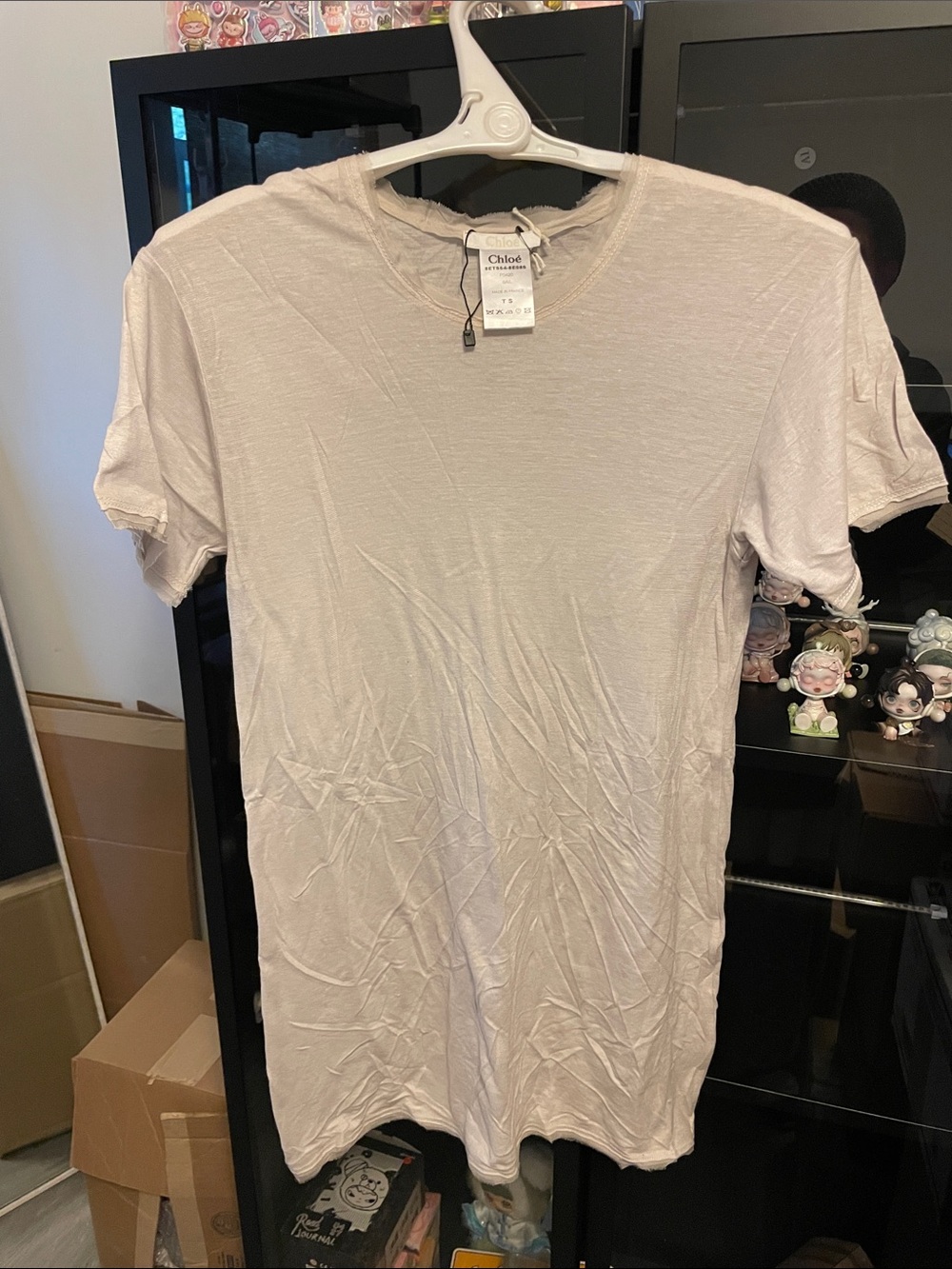 Chloé Lightweight Crewneck Tee - Pale Pink/Gray